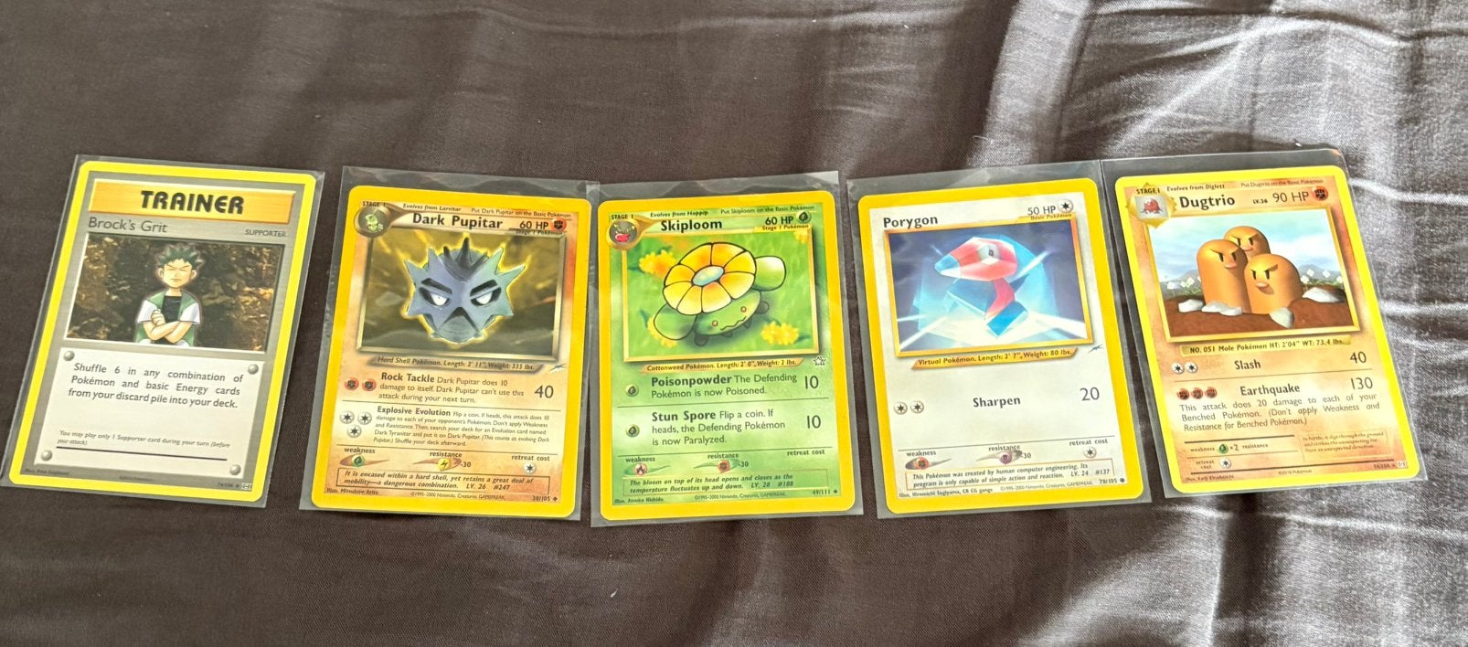 5 vintage pokemon kaarten, Ophalen of Verzenden, Zo goed als nieuw, Meerdere kaarten