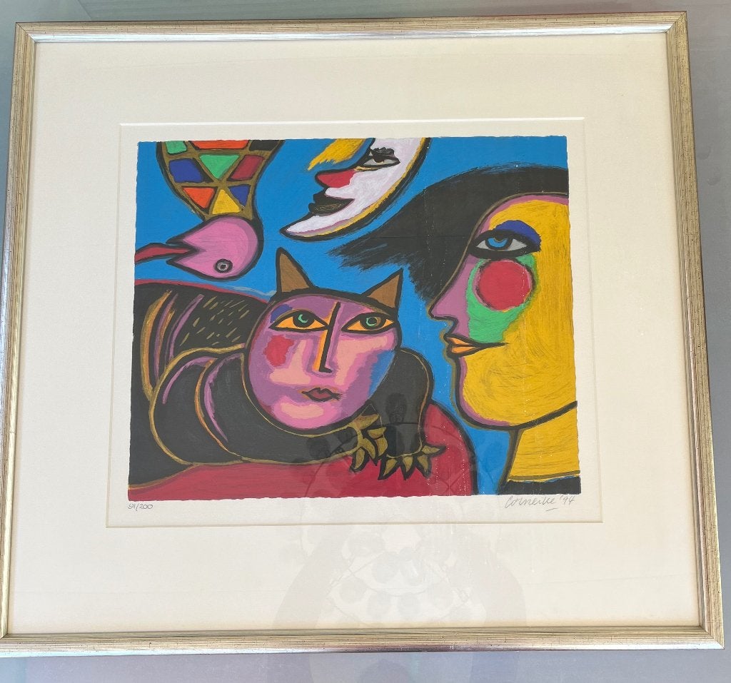 Corneille zeefdruk 1994, Zeefdruk, Met glas, Ophalen, Personages en Fantasiefiguren