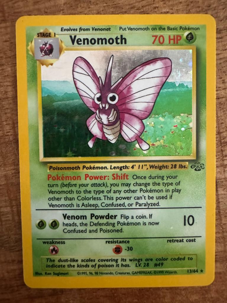 Pokémon Venomoth 70 HP - jungle Set 13/64 (1999), Hobby en Vrije tijd, Verzamelkaartspellen | Pokémon, Ophalen of Verzenden, Zo goed als nieuw