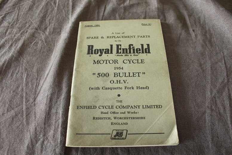 Royal Enfield 1954 500cc Bullet motorcycle  parts list, Ophalen of Verzenden, Yamaha