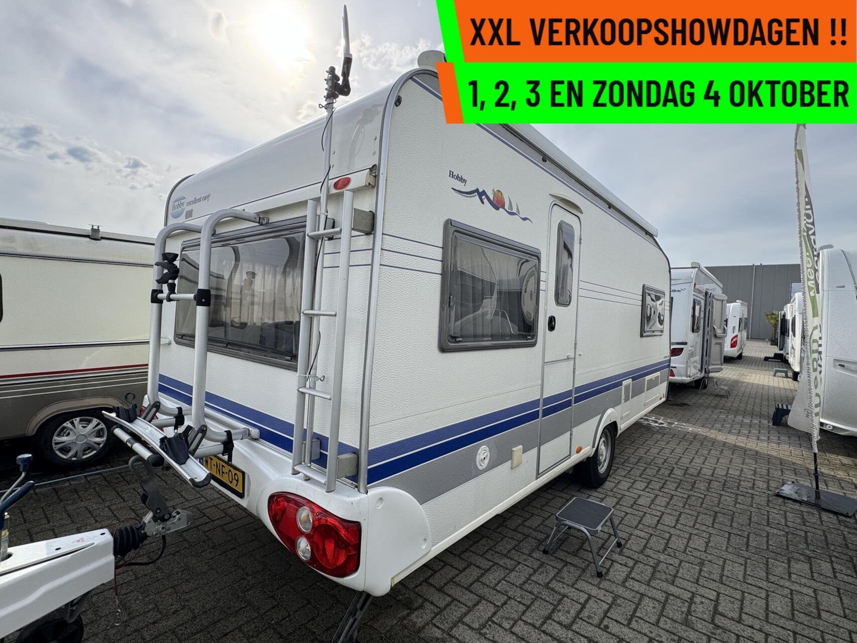 Hobby 540 UL EXCELLENT, ENKELE BEDDEN, RONDZIT, AIRCO,LUIFEL, Caravans en Kamperen, Hordeur, Rondzit, Hobby, 7 tot 8 meter