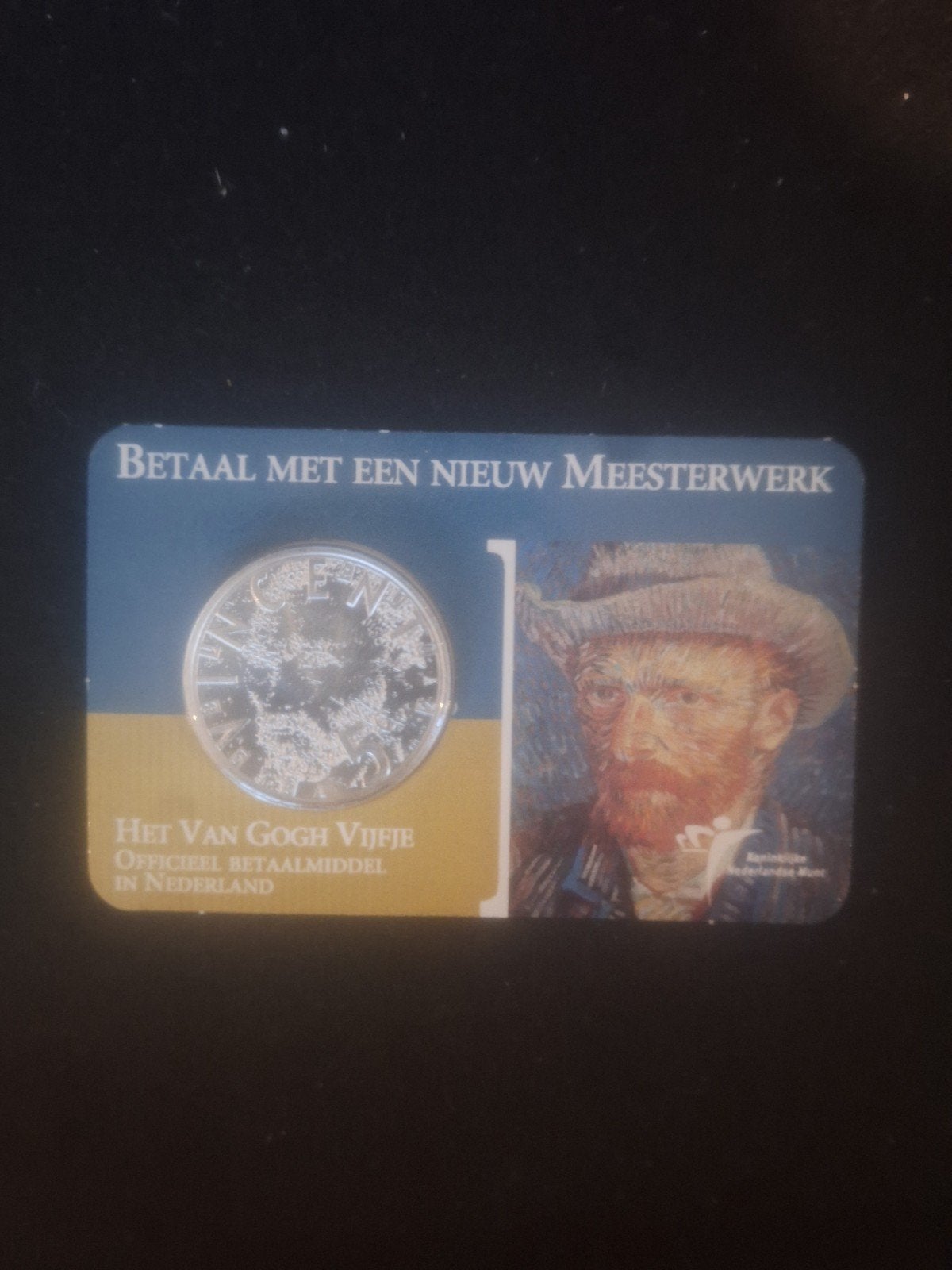 5 euro zilveren coincard Vincent van Gogh, Setje, Koningin Beatrix, Zilver, Euro's