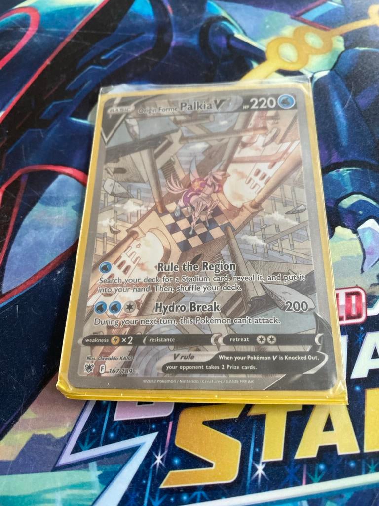 Origin Forme Palkia V (Alternate Art) Pokémon Kaart, Ophalen of Verzenden, Zo goed als nieuw, Losse kaart