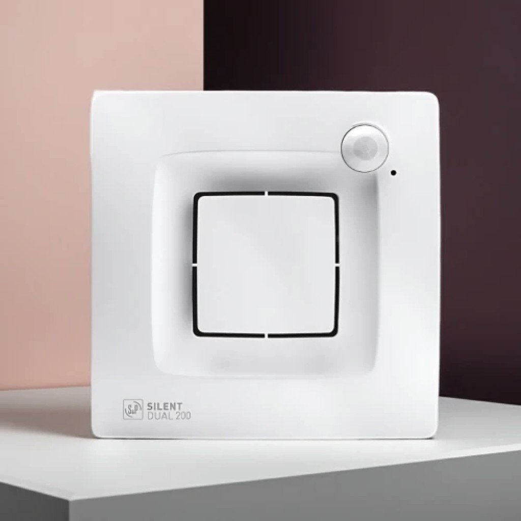 S&P SILENT DUAL 200 badkamer/toilet ventilator met sensoren, Ophalen of Verzenden, Nieuw, Ventilator