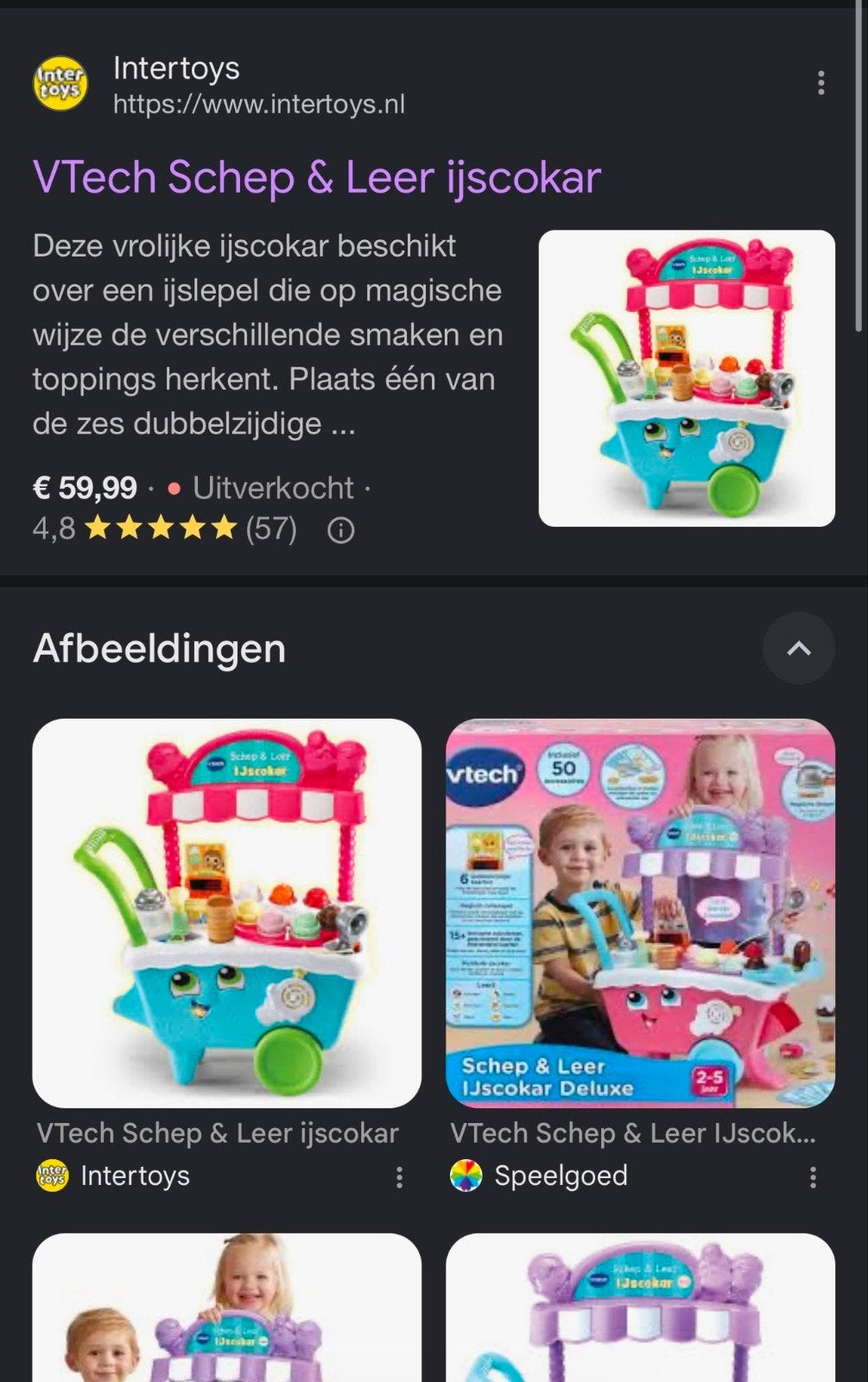 ijscokar nieuw in de doos, Kinderen en Baby's, Speelgoed | Vtech, Ophalen, Nieuw, 2 tot 4 jaar