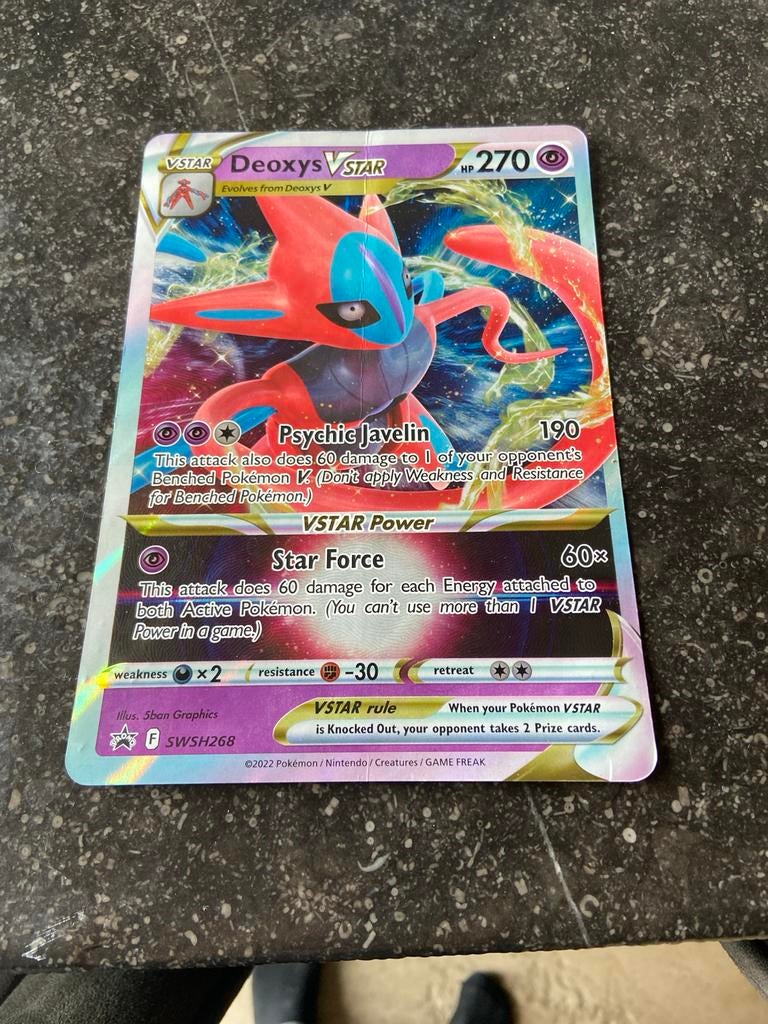Pokémon Deoxys VSTAR kaart, Ophalen of Verzenden, Gebruikt, Losse kaart, Foil