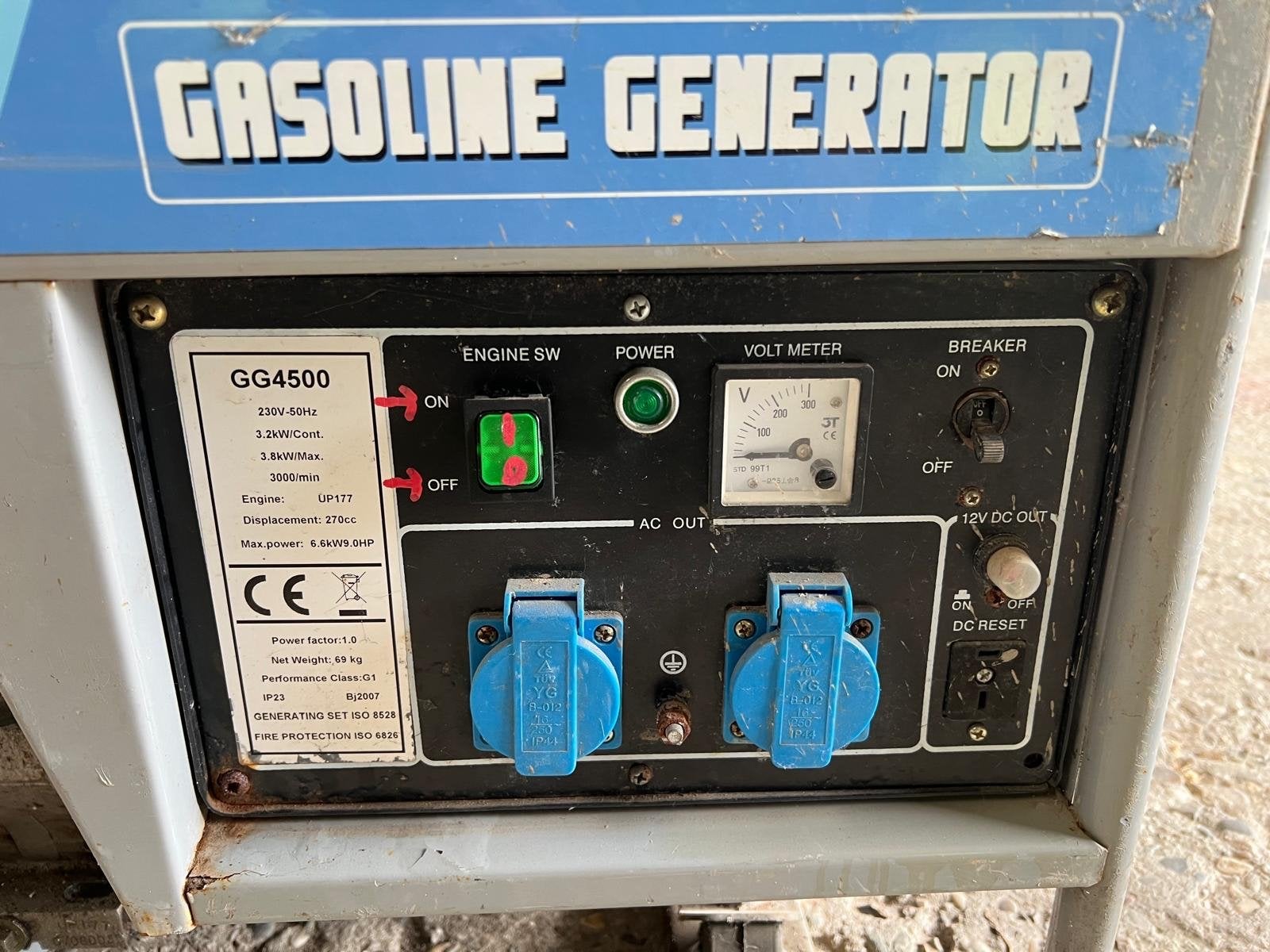 Benzine aggregaat - UnitedPower GG4500, Ophalen, Gebruikt, Minder dan 5 kVA, Benzine