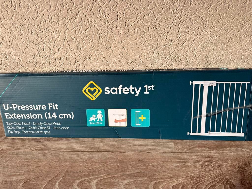 Safety 1st Verlengstuk Traphekje U-Pressure Fit 14 cm, Ophalen, Nieuw, Klemhekje, Metaal of IJzer