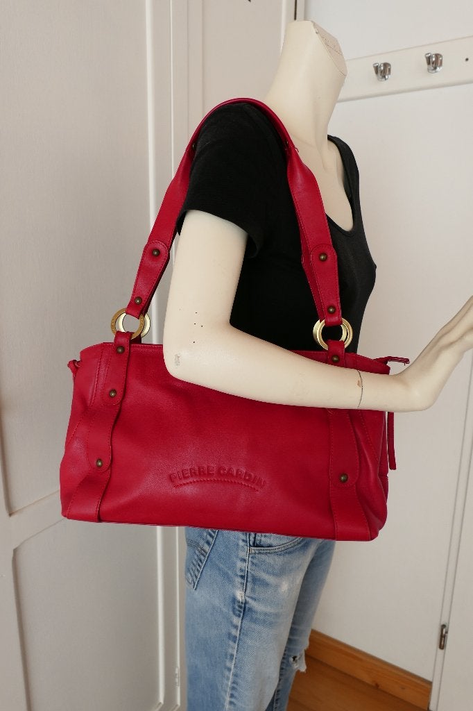 Pierre Cardin Rode Handtas - Zo goed als nieuw, Sieraden, Tassen en Uiterlijk, Tassen | Damestassen, Ophalen of Verzenden, Zo goed als nieuw