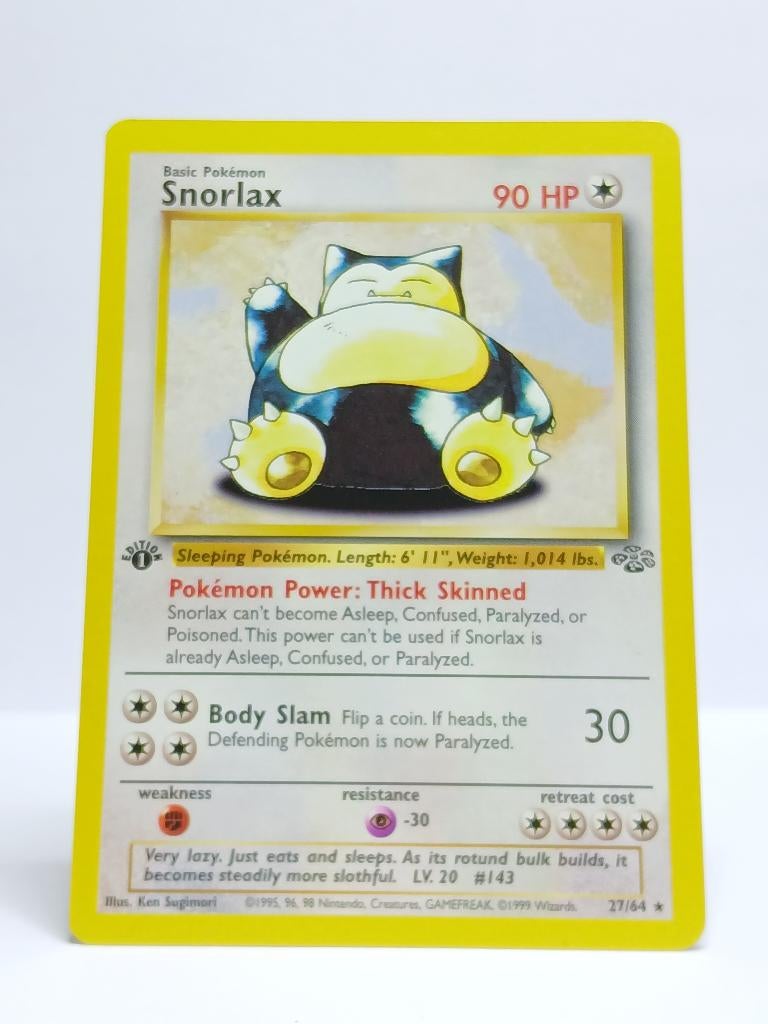 Pokémon - Jungle - 1st Edition - Snorlax - 27/64 - Non Holo, Verzenden, Zo goed als nieuw, Losse kaart, Foil