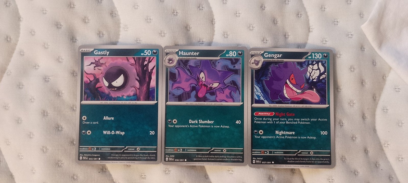 Gastly, Haunter, Gengar Evolutie Lijn - Paldean Fates, Hobby en Vrije tijd, Ophalen of Verzenden, Zo goed als nieuw