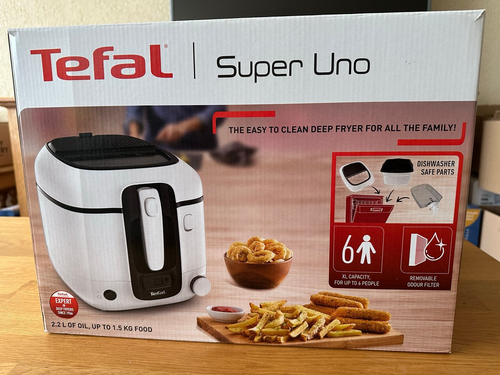 Tefal Super Uno Friteuse - Slechts 3 keer gebruikt!, 2 tot 3 liter, Ophalen, Zo goed als nieuw, Uitneembare binnenpan