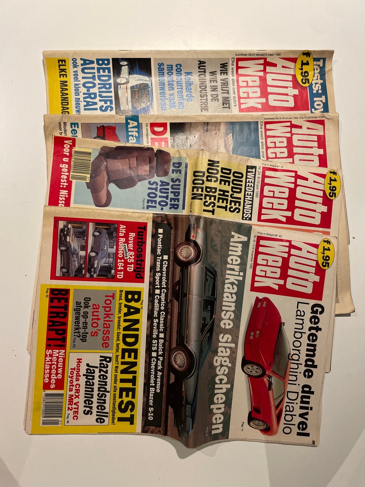 4x AutoWeek 1990, Ophalen of Verzenden, Gelezen, Algemeen