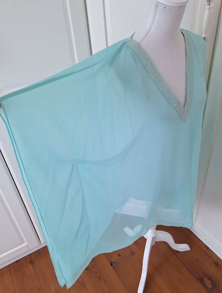 Vince Camuto nieuwe aqua chiffon (strand) kaftan XXL XXXL, Vince Camuto, Maat 46/48 (XL) of groter, Nieuw, Ophalen of Verzenden