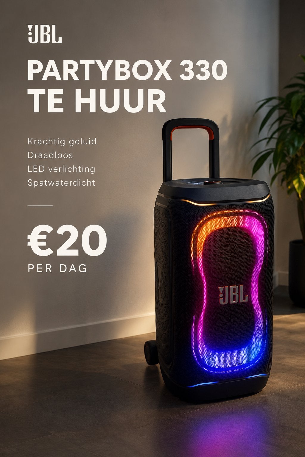 JBL PartyBox 330 te huur – €20 per dag