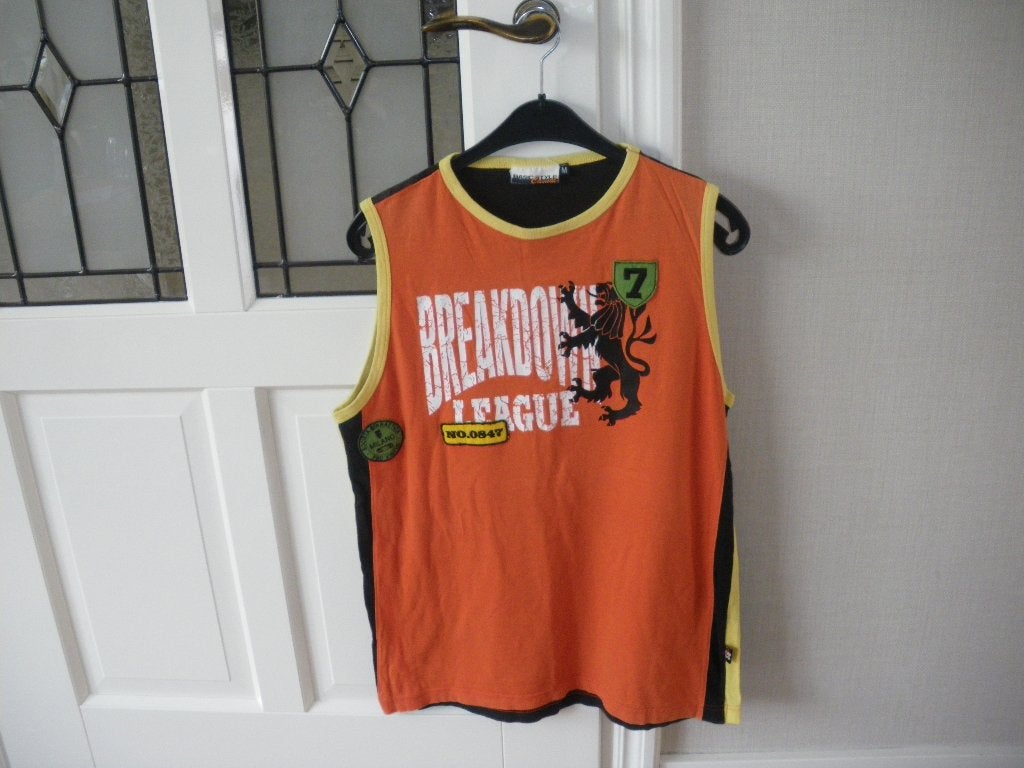 mooi mouwloos oranje shirt mek basic style maat medium, Ophalen of Verzenden, Zo goed als nieuw, Maat 48/50 (M), Oranje
