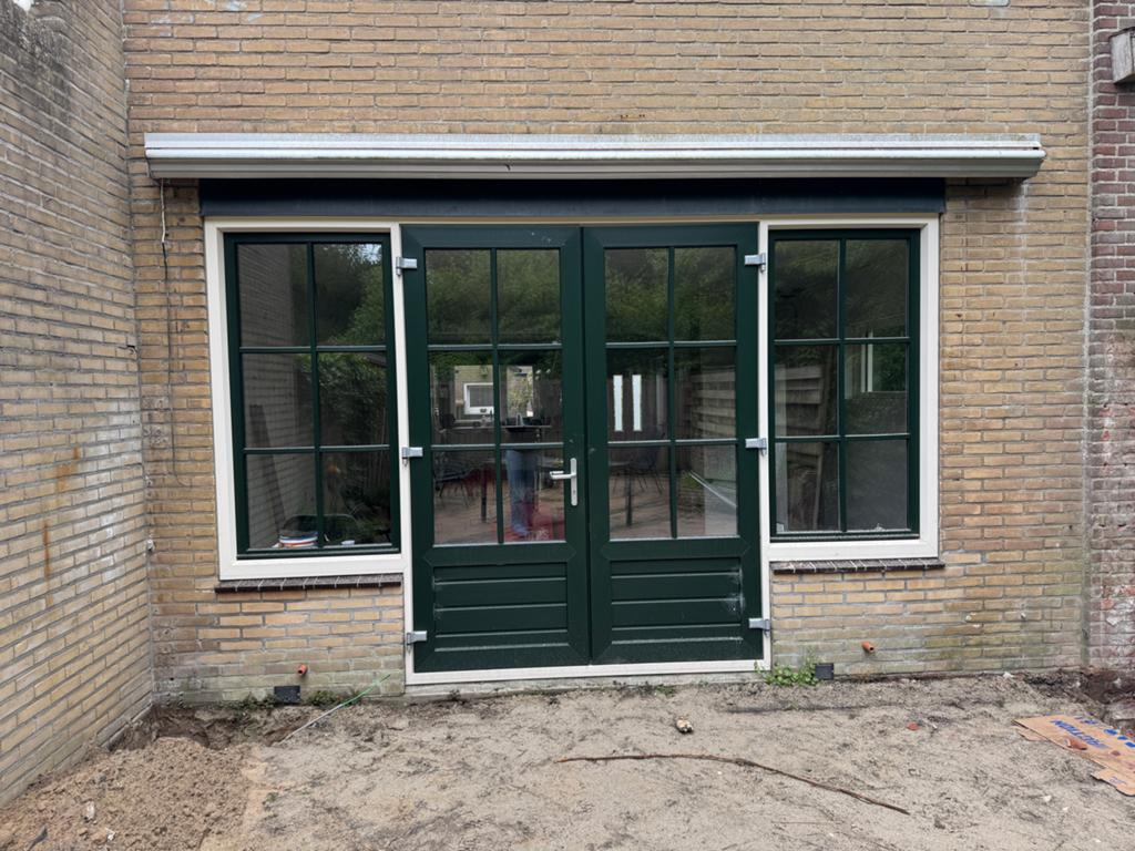 Kunststof kozijn met openslaande deuren, Ophalen, Kunststof, Gebruikt, Deurkozijn