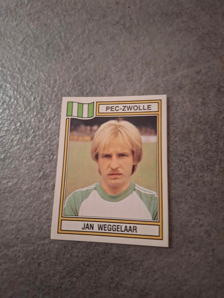 Panini sticker Voetbal 83. Speler Jan Weggelaar PEC-Zwolle., Verzenden, Zo goed als nieuw, Sticker