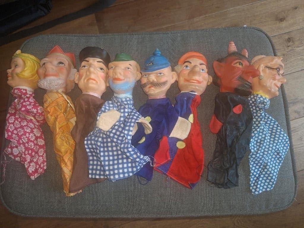 Set van 8 vintage handpoppen - Jan Klaassen Katrijn Boef etc, Ophalen