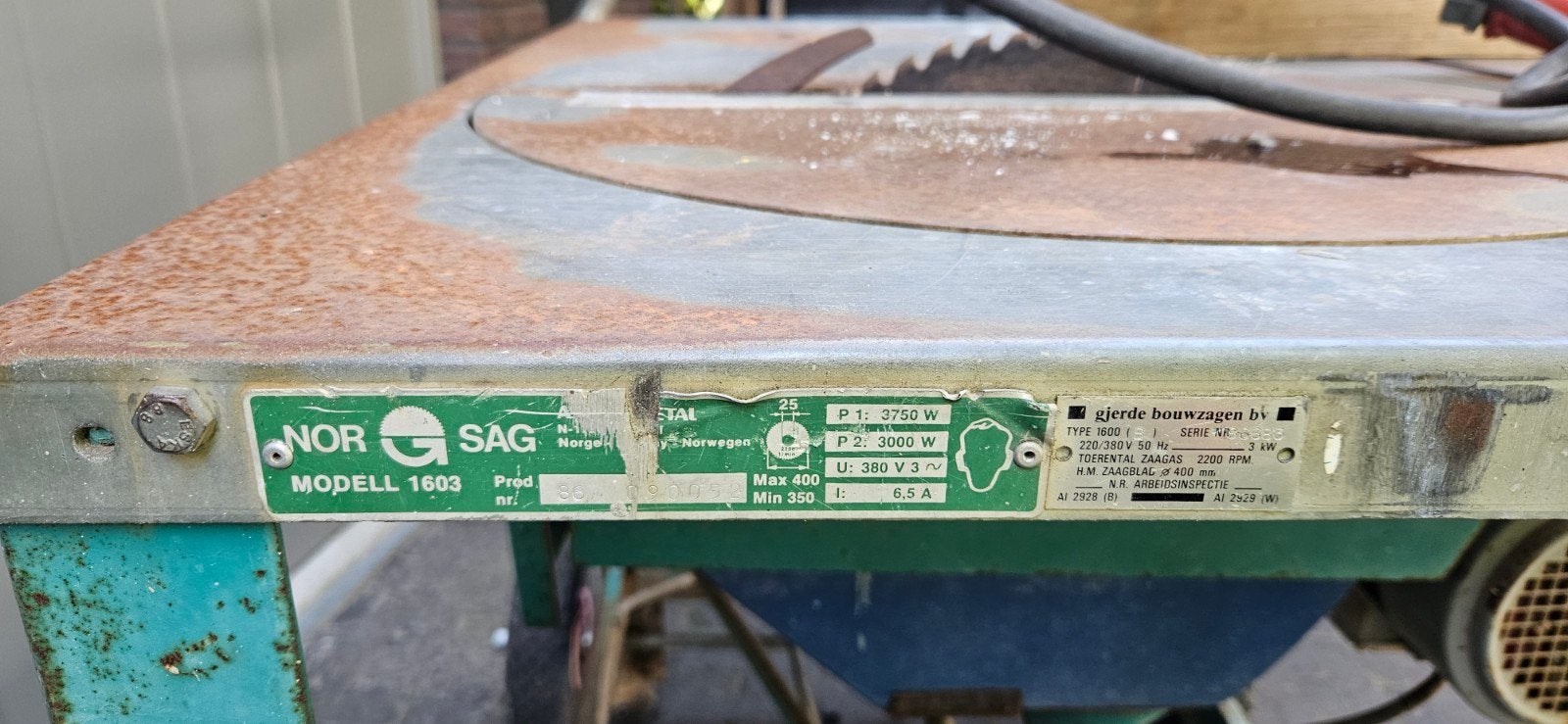 bouwzaagtafel, Ophalen, Gebruikt, Overige typen, 70 mm of meer