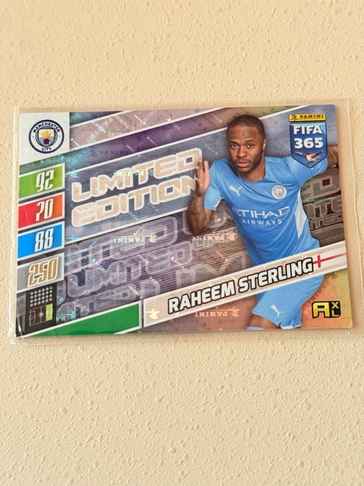 Panini FIFA 365 Limited Edition Raheem Sterling kaart, Ophalen of Verzenden, Zo goed als nieuw, Buitenlandse clubs, Spelerskaart