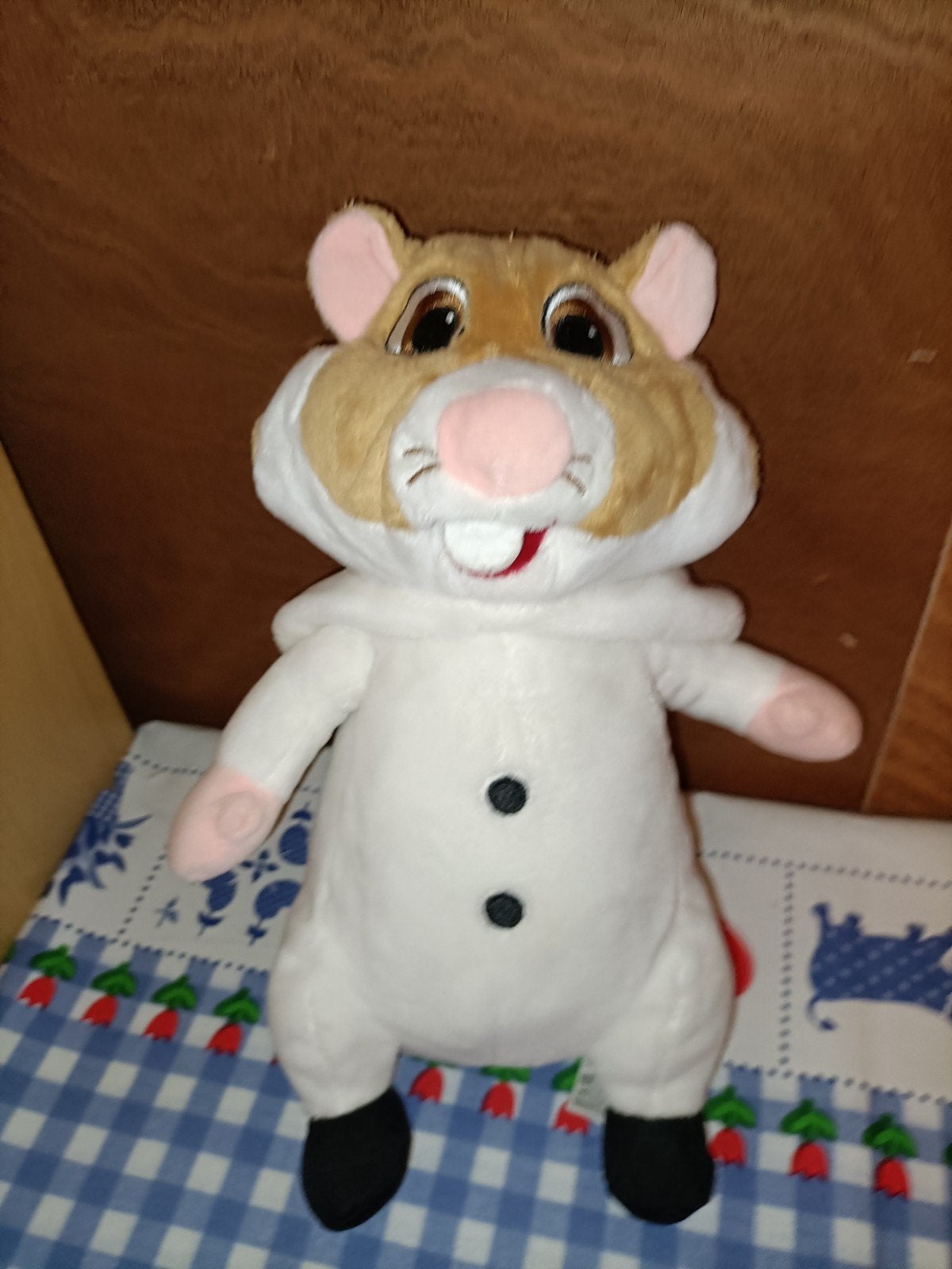 Ah hamster Sneeuwpop knuffel 30 cm groot, Ophalen of Verzenden, Zo goed als nieuw, Overige typen