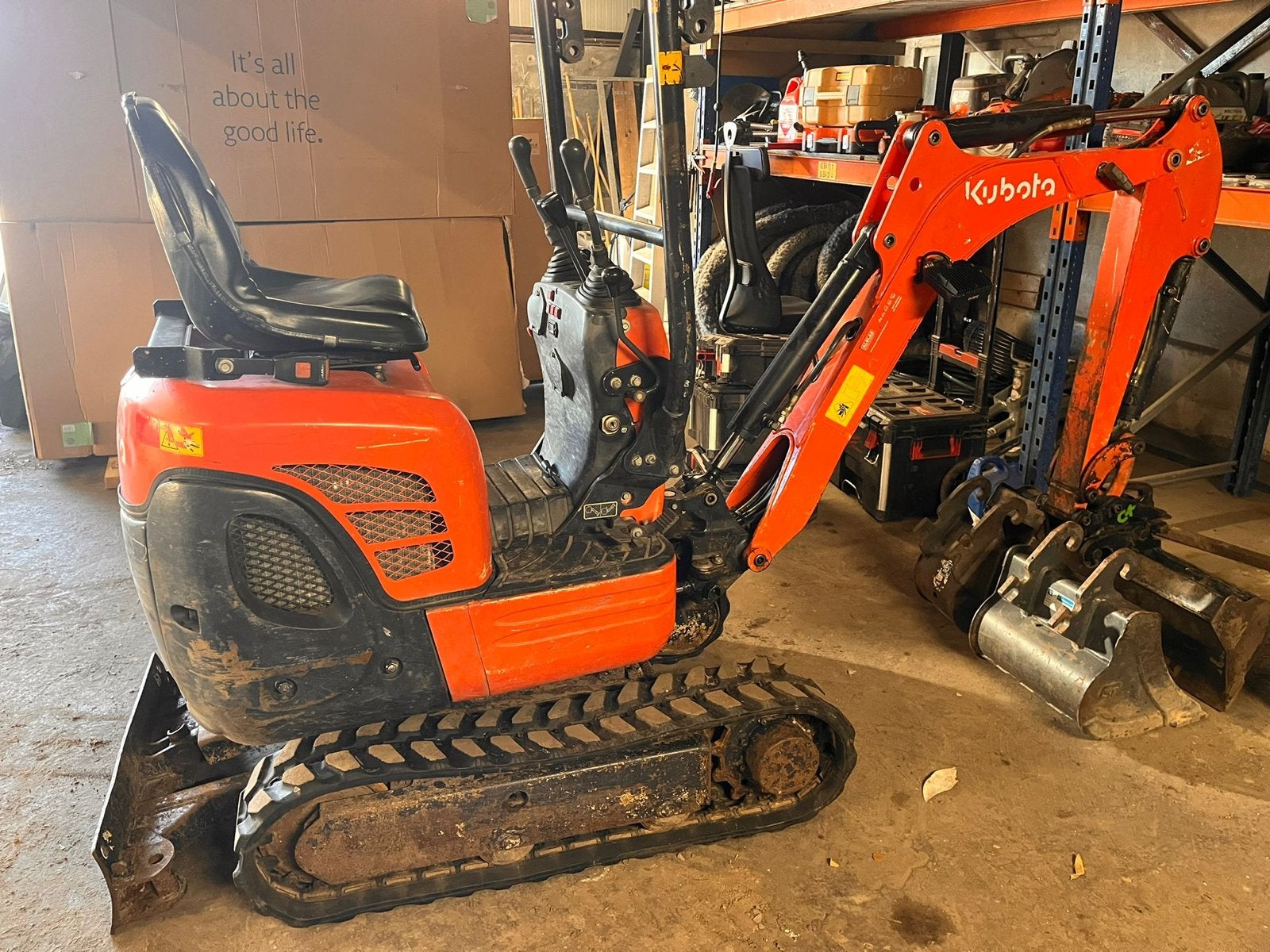 Kubota K008-3 Minigraver uit 2015 met 3 bakken, Ophalen, Graafmachine