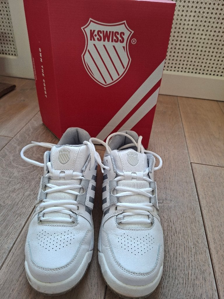 K-SWISS tennisschoen dames - maat 39,5 - Kleur wit/zilver, L2, K-Swiss, Overige typen, Ophalen of Verzenden