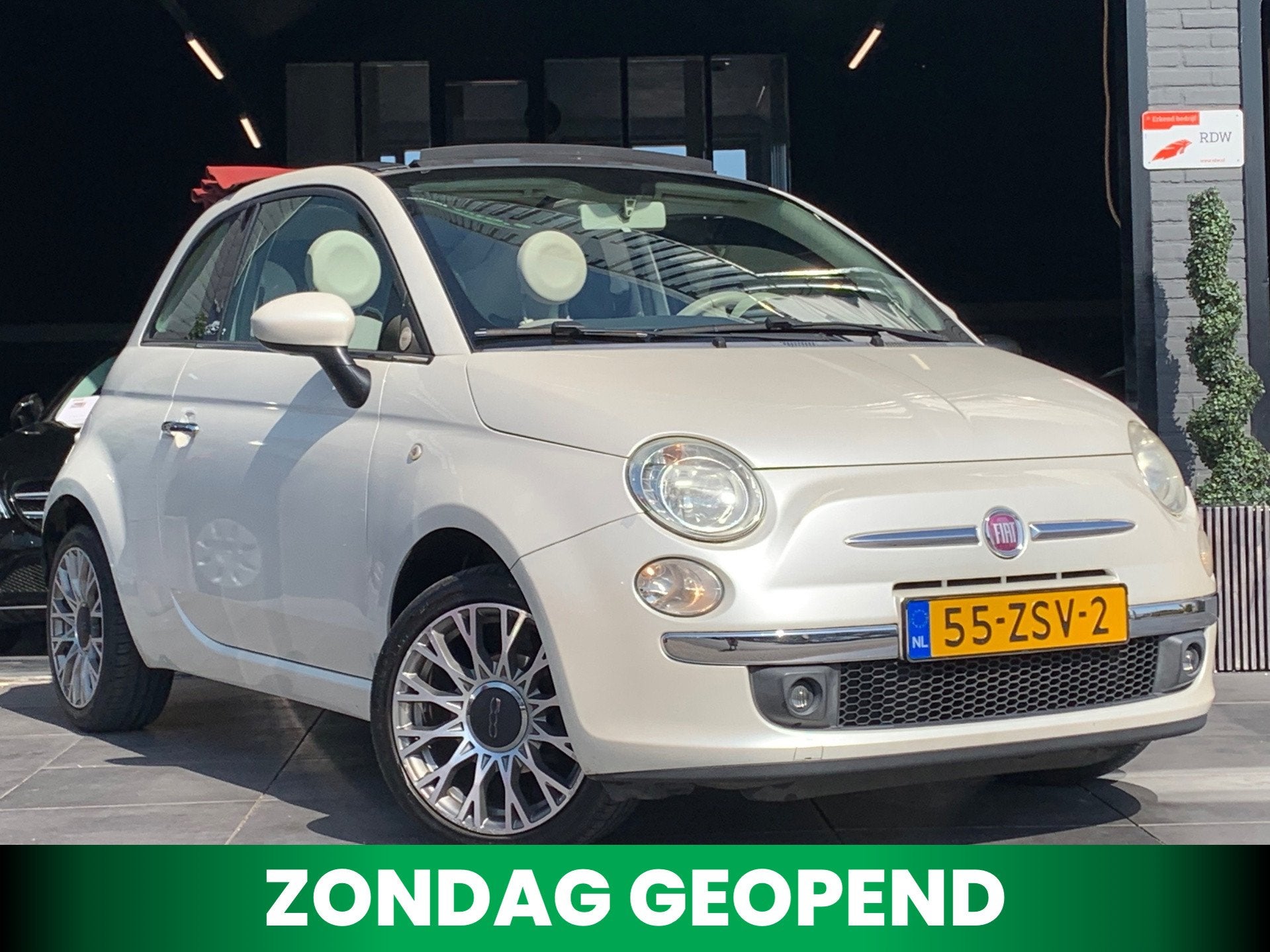 Fiat 500 C 1.2 Lounge|Cabriodak|PDC|Airco|Half Leder|El.Raam, Voorwielaandrijving, Euro 5, Gebruikt, 4 cilinders