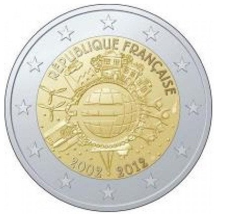 Frankrijk 2012 2 Euro 10 Jaar Euro, Postzegels en Munten, Munten | Europa | Euromunten, Ophalen of Verzenden, Frankrijk, 2 euro