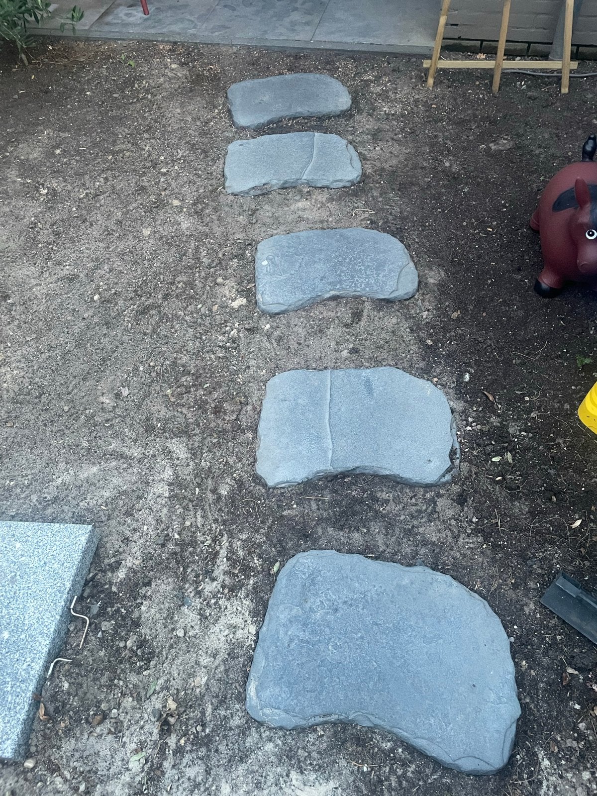 5 grijze stapstenen, ongeveer 50x35 cm, Tuin en Terras, Ophalen, Gebruikt, Grijs, Overige typen