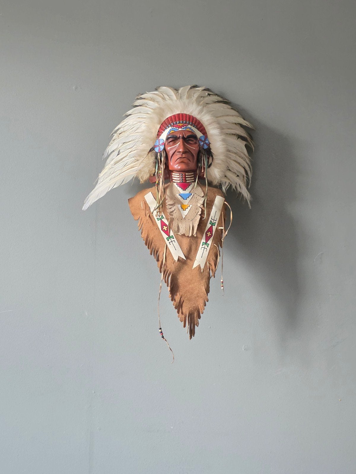 Indianen Opperhoofd Wandsculptuur, Ophalen of Verzenden