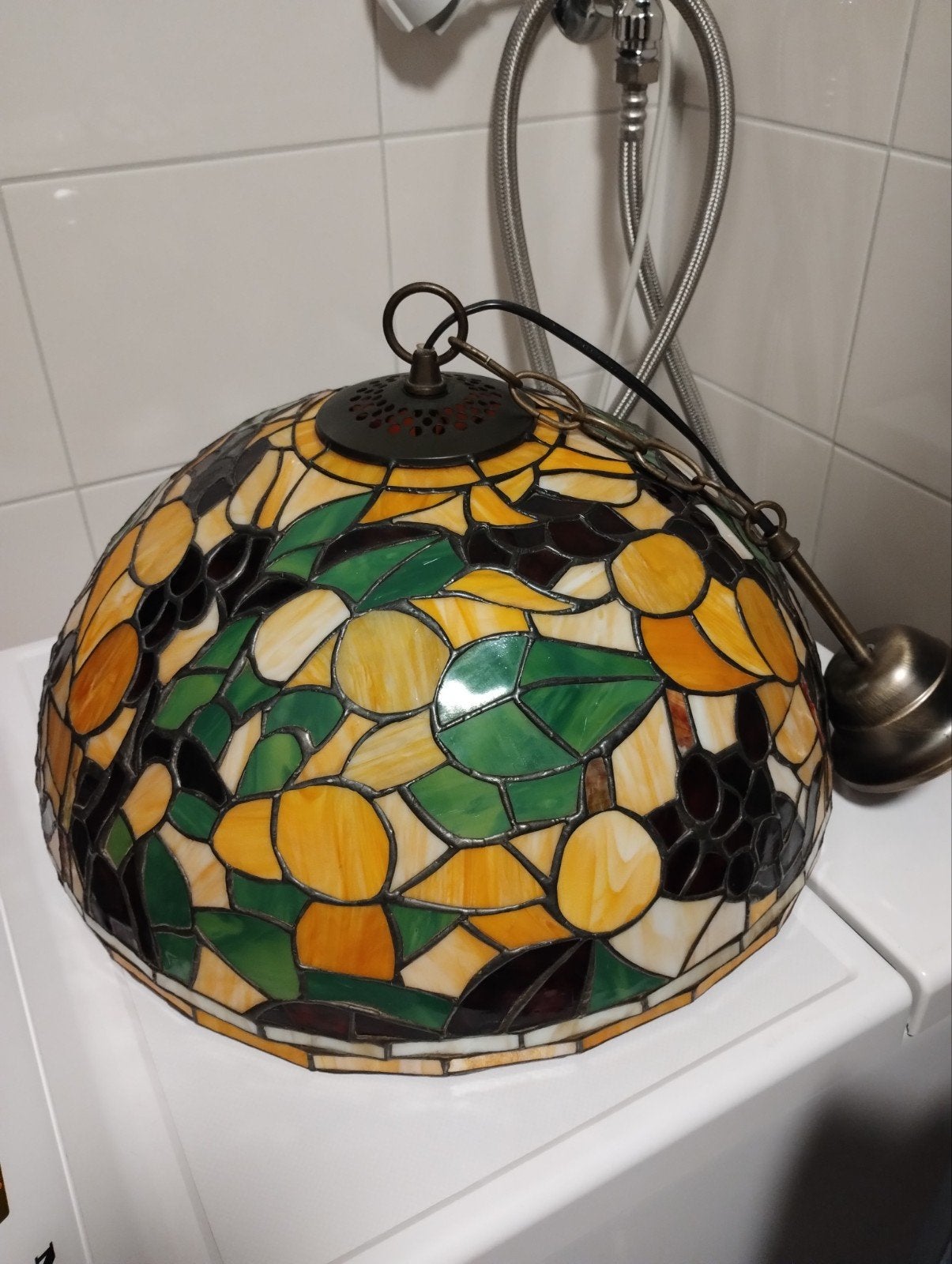 Tiffany plafond hang lamp, Ophalen