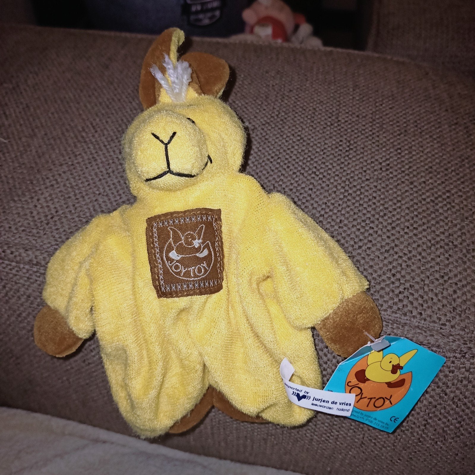 Joy-toy, paard, vintage, jurjen de vries. Geel bruin., Paard, Overige merken, Geel, Nieuw
