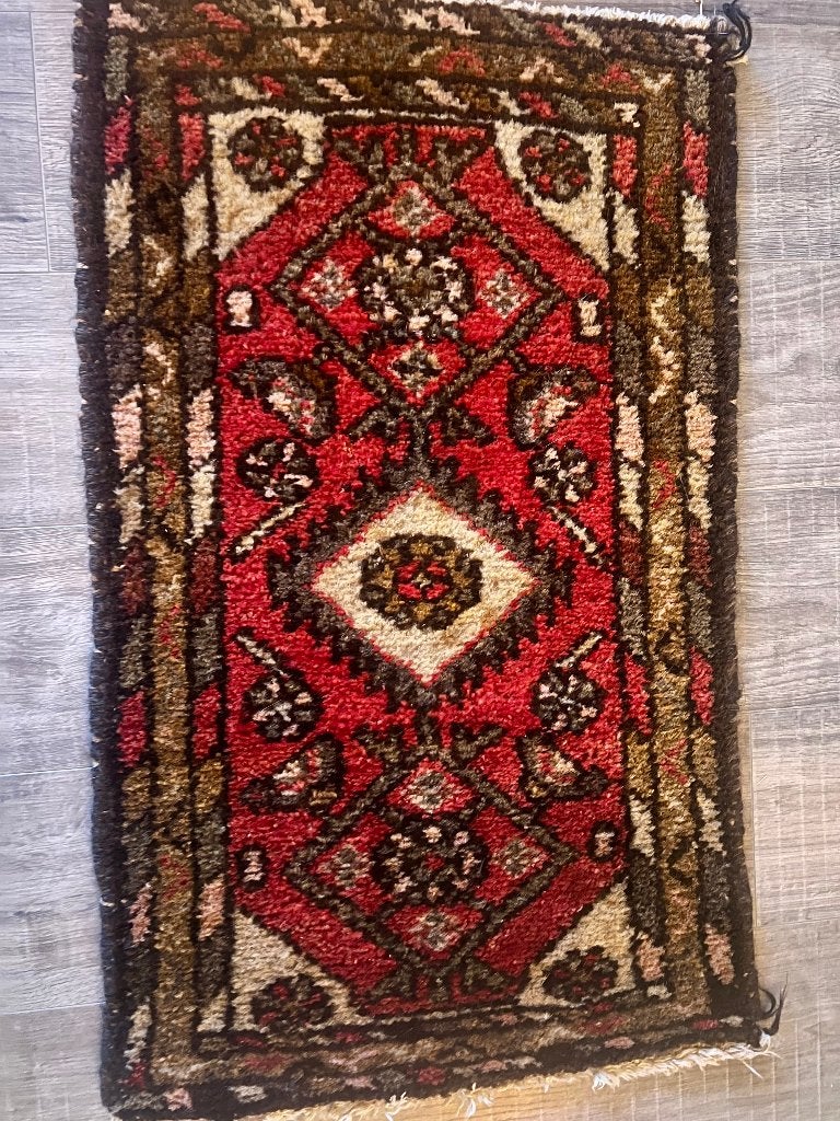 Vintage antiek Perzisch tapijt handgeknoopt kleed Hamadan, Ophalen of Verzenden