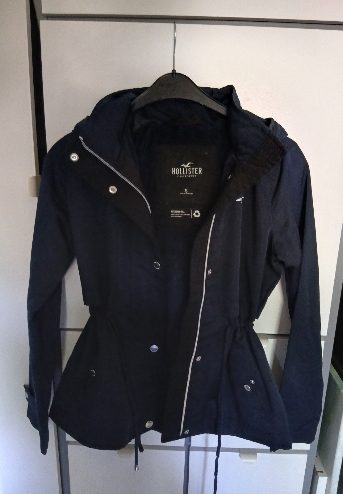 Hollister Dames Jas Maat S - Zo goed als nieuw, Blauw, Ophalen of Verzenden, Zo goed als nieuw, Maat 36 (S)