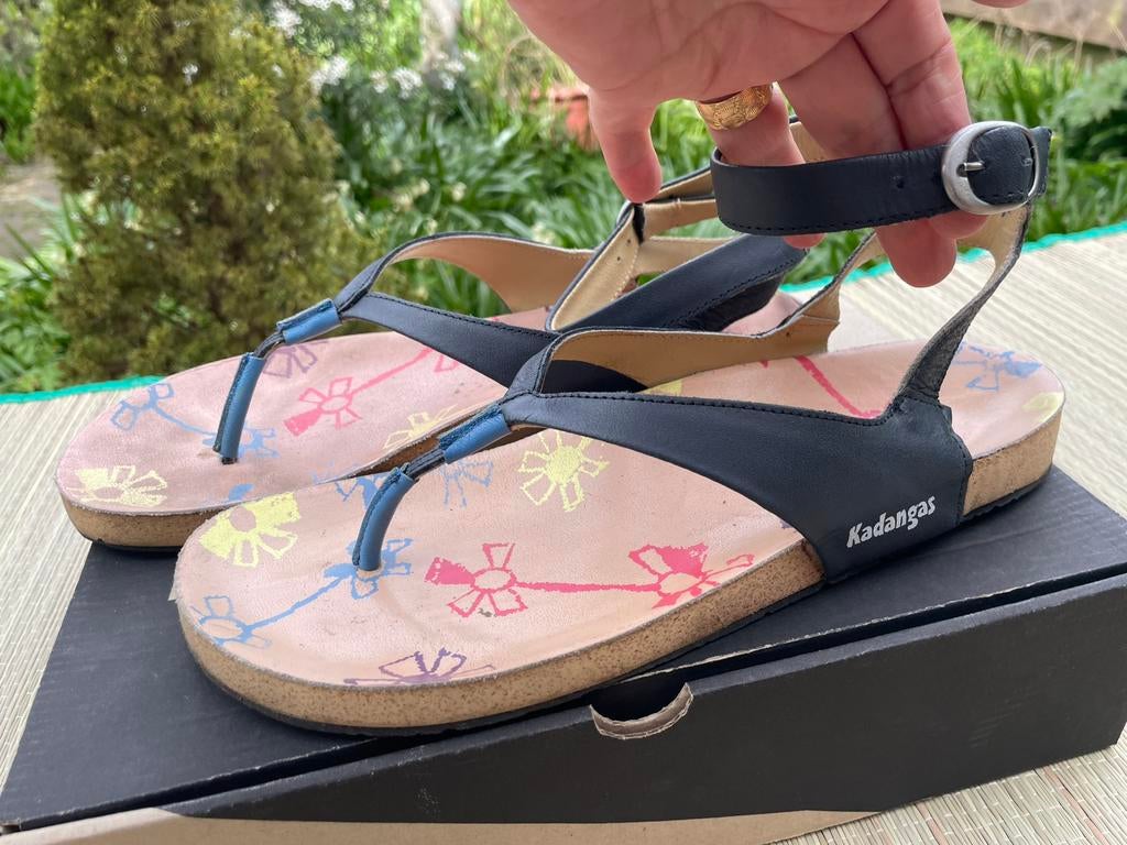 Kadangas Sandalen 41, Kleding | Dames, Schoenen, Blauw, Zo goed als nieuw, Sandalen of Muiltjes, Ophalen of Verzenden