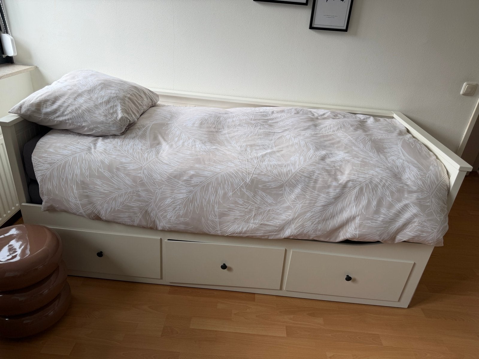 IKEA Hermes bedbank met lades, Huis en Inrichting, Ophalen, Gebruikt, 90 cm, Eenpersoons