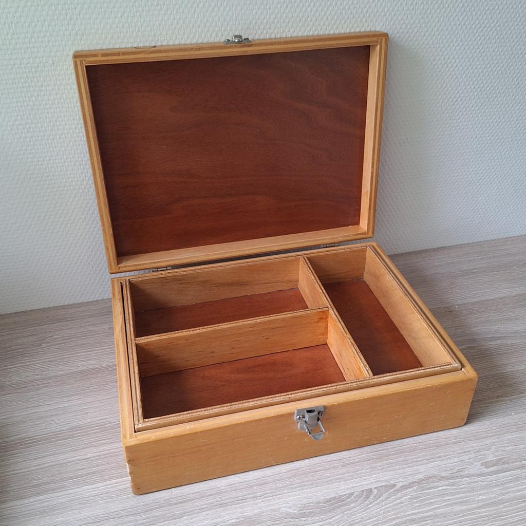 Houten opbergbak / hobby box / tekendoos, Minder dan 50 cm, Minder dan 50 cm, Ophalen of Verzenden, Zo goed als nieuw