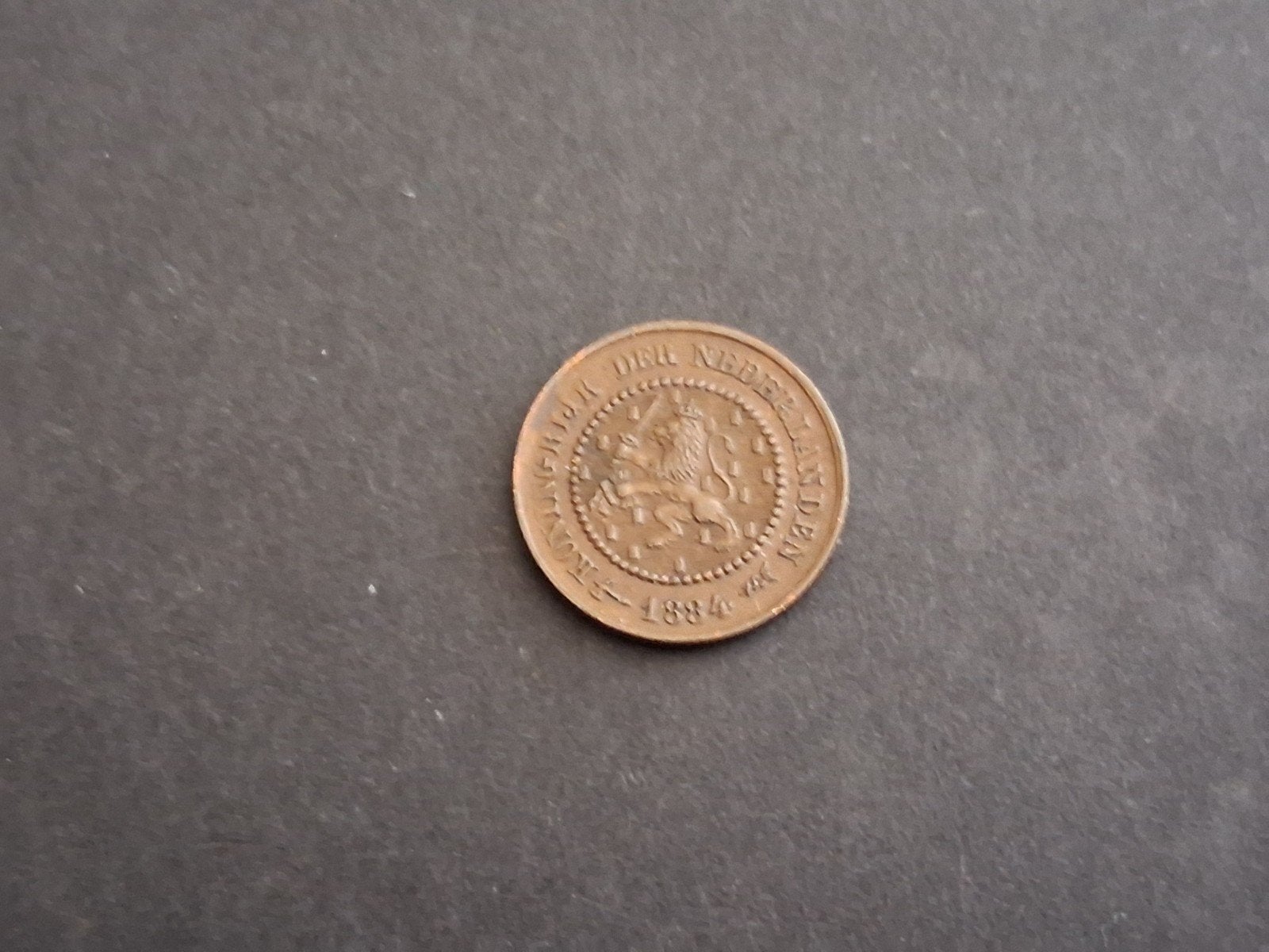 1/2 cent Willem 3,  1884, Verzenden, Koning Willem III, Losse munt
