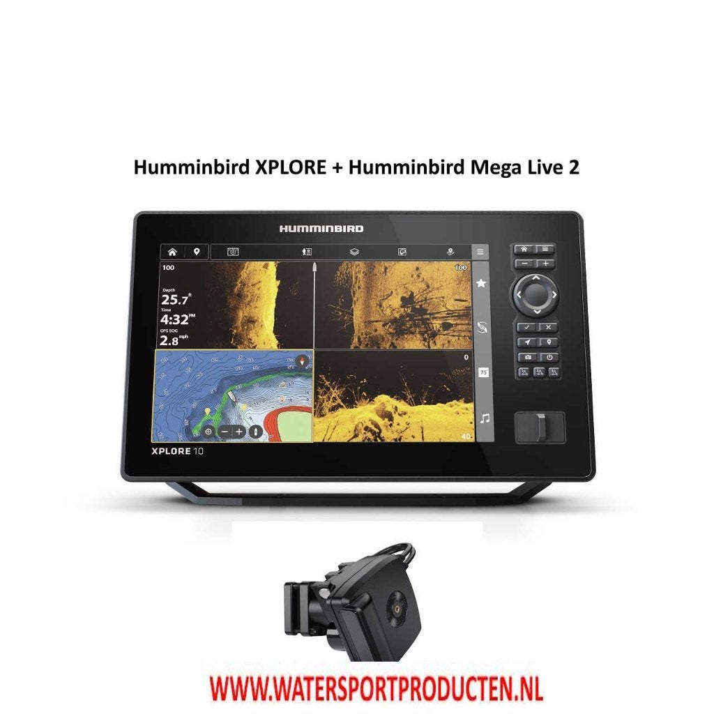 Humminbird XPLORE 10 CHO + Mega Live 2 ( 447602 + 447610 ), Verzenden, Nieuw, Kaartplotter of Fish Finder