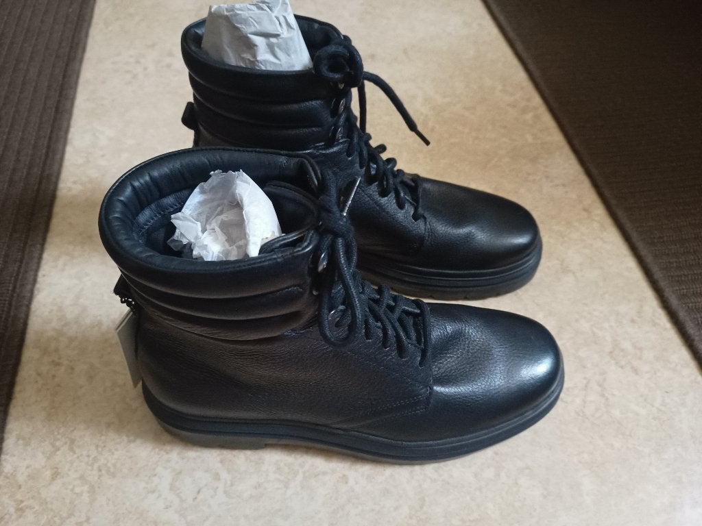 Calvin Klein - Zwarte Leren Boots Maat 44 - Nieuw, Calvin Klein, Zwart, Boots, Nieuw