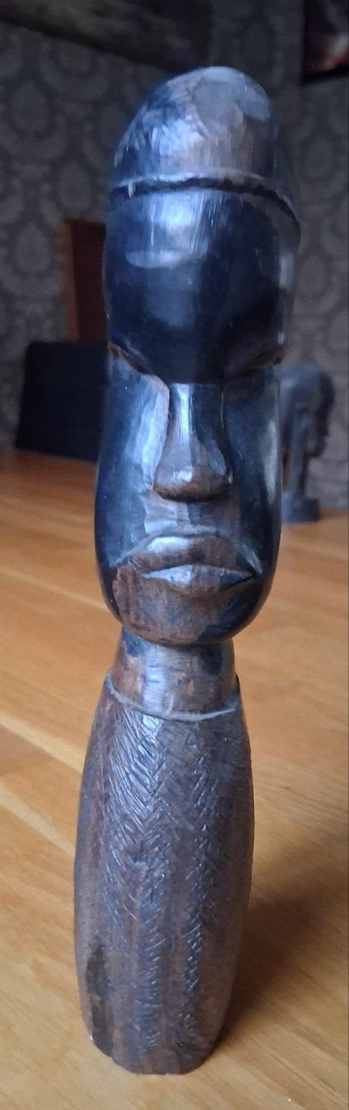 Vintage Afrikaans houten beeldje - Buste, Minder dan 20 cm, Buste, Ophalen of Verzenden, Handgemaakt