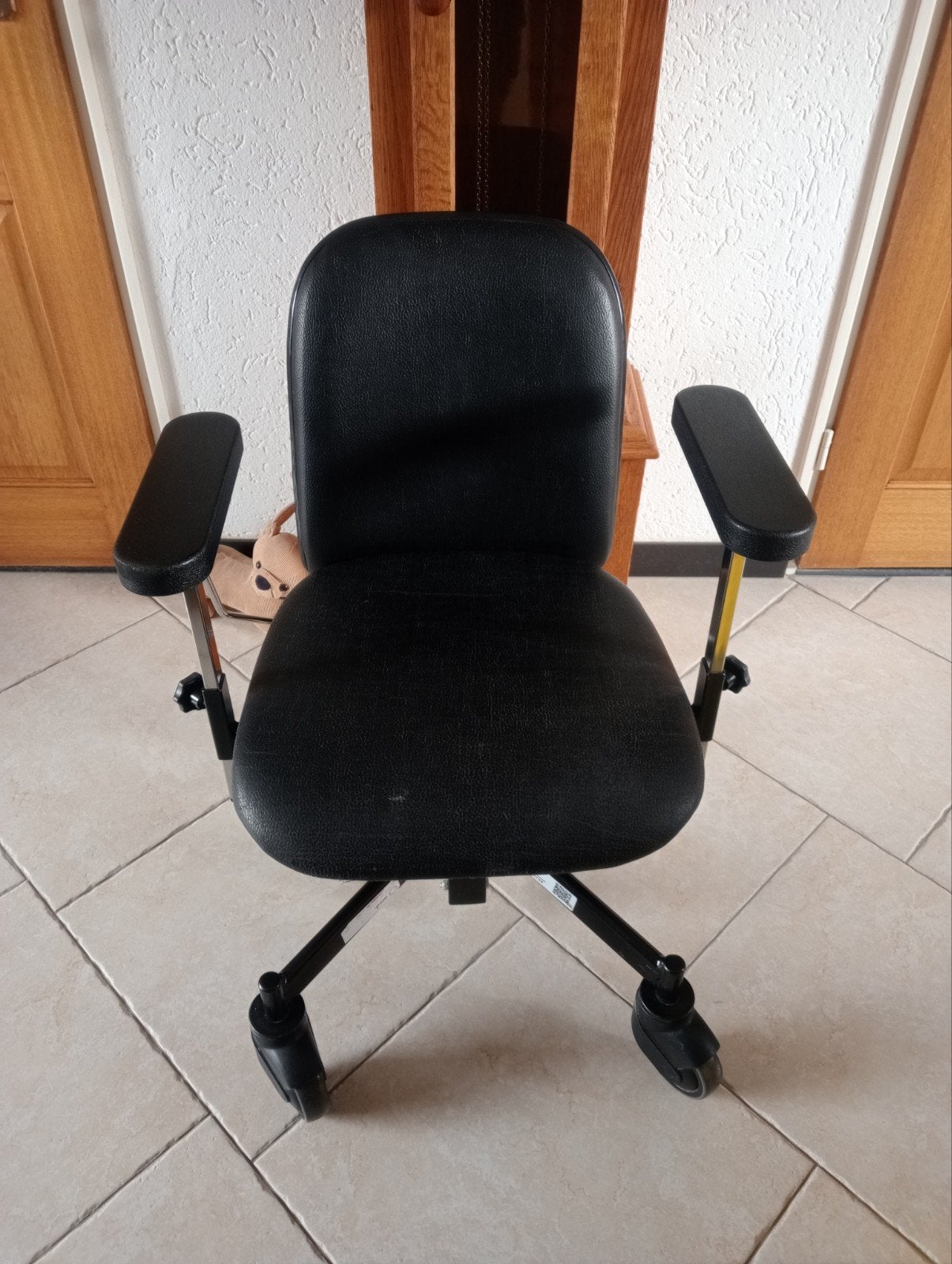 Trippelstoel Type Mondo Chroom / Zwart Skai Leer, Diversen, Ophalen, Gebruikt