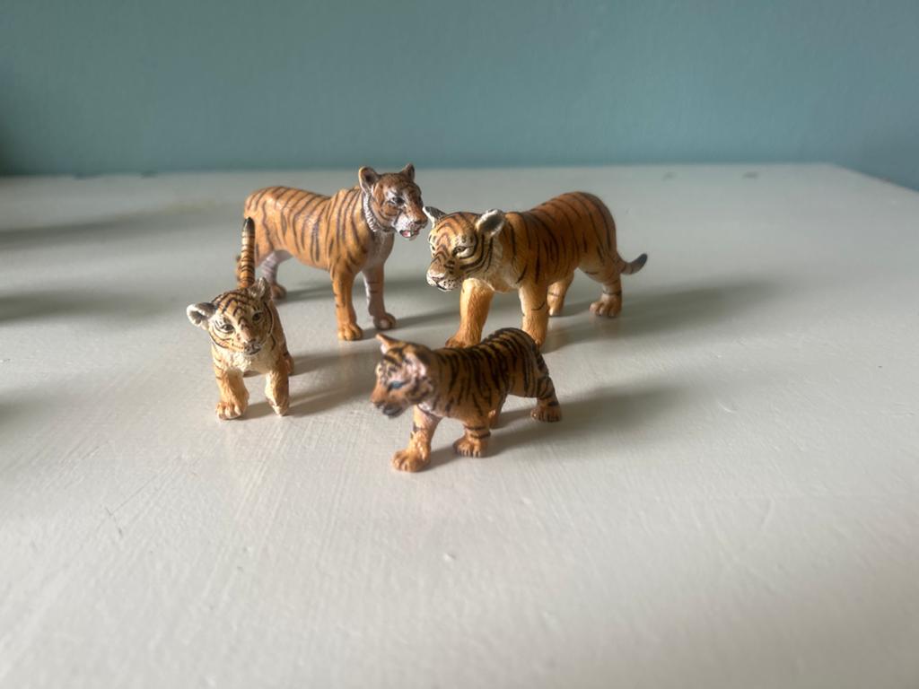 Schleich Tijgers - Familie set van 4, Ophalen of Verzenden, Zo goed als nieuw