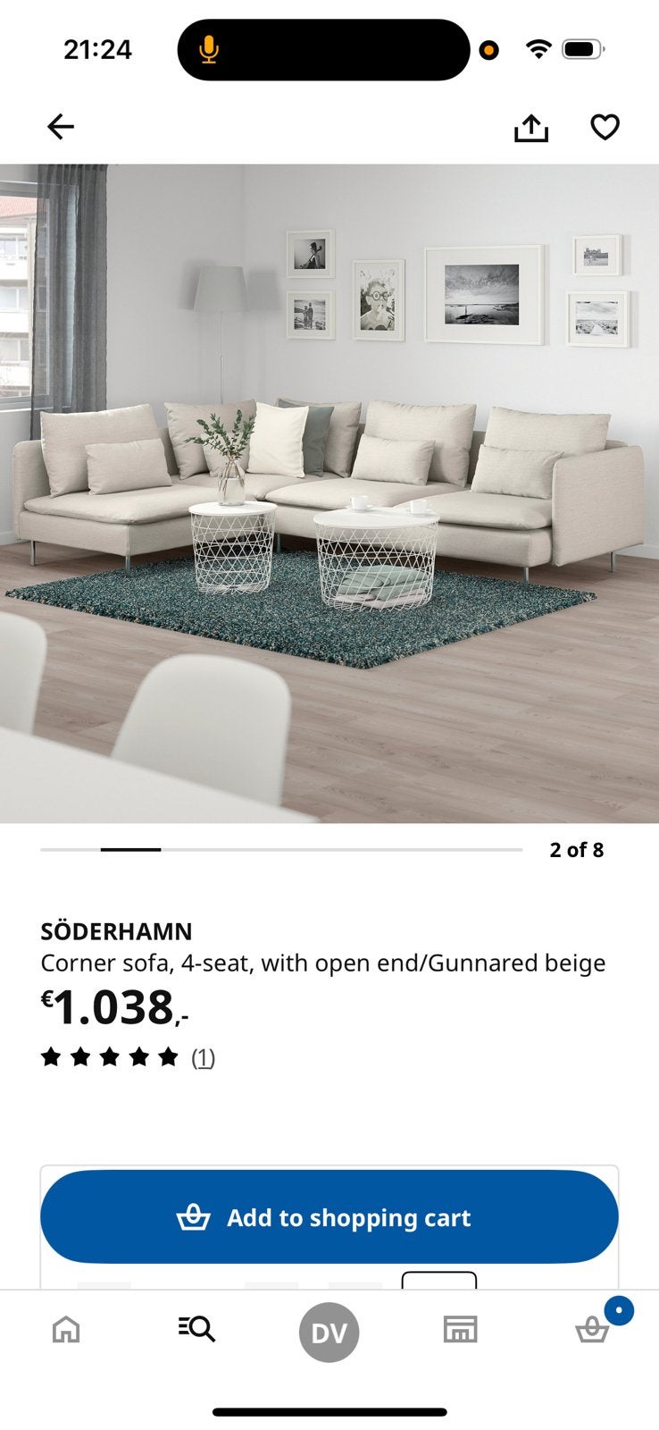 IKEA Söderhamn Hoekbank - Comfortabel en Modern, Ophalen, 100 tot 125 cm, Hoekbank, 300 cm of meer