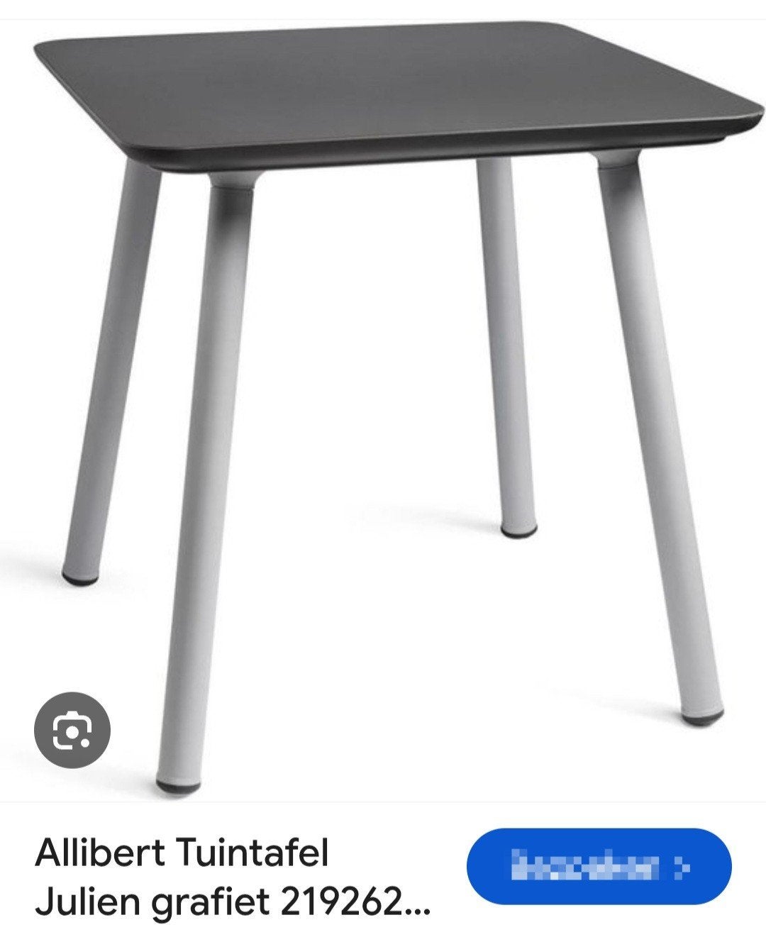 Allibert Tuintafel Julien grafiet - 70x70x80 cm., Ophalen of Verzenden, Gebruikt