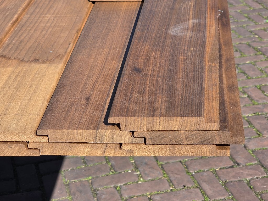9.28 m2 channelsiding rabat - nr: HP135, Ophalen, Planken, Nieuw, Hardhout
