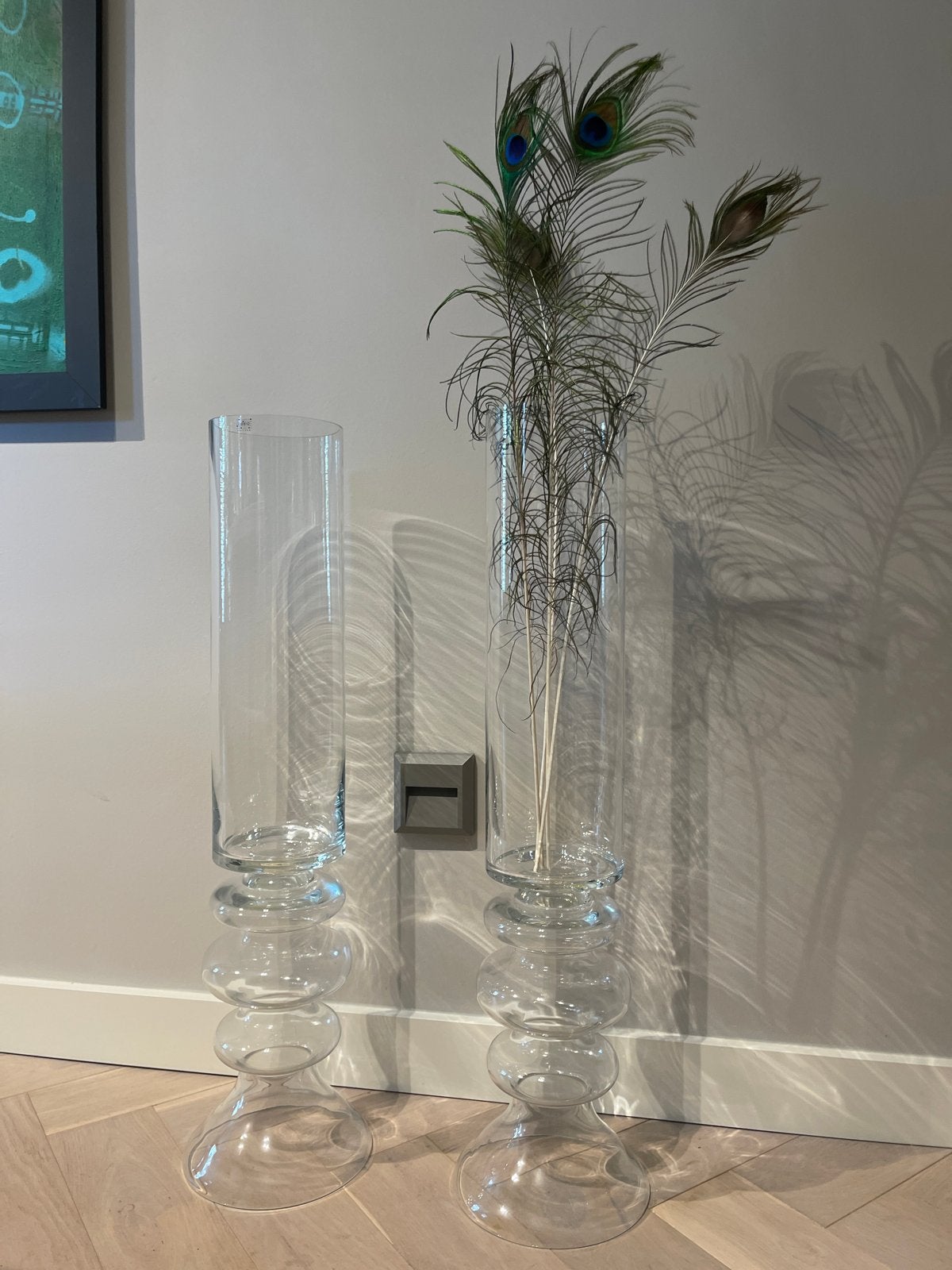 Fidrio Holland glazen vazen/windlichten 1 mtr hoog, Ophalen