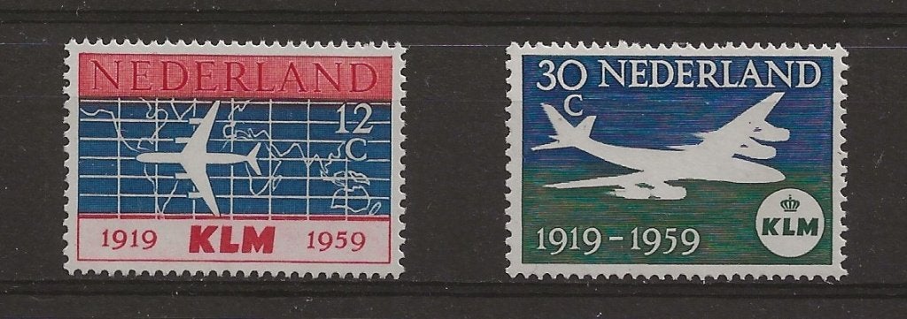 Nederland – 40 Jaar KLM - 1959 - Postfris, Postzegels en Munten, Verzenden, Na 1940, Postfris